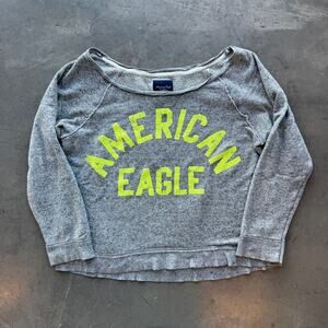 Vintage Y2k American Eagle Comfort Neon Spellout Longsleeve Slouch Crewneck XL